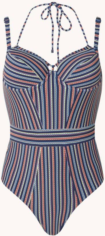 Marlies Dekkers holi vintage plunge balconette badpak | wired padded dark blue rainbow