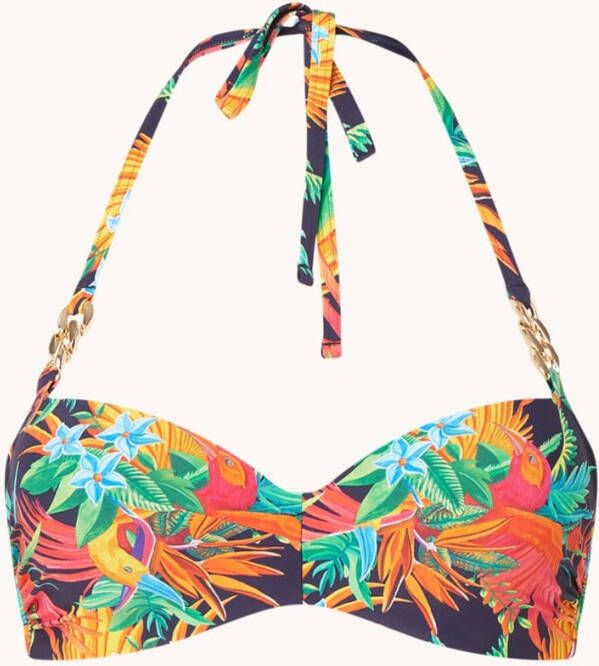 Marlies Dekkers hula haka plunge balconette bikini top | wired padded rainforest and gold