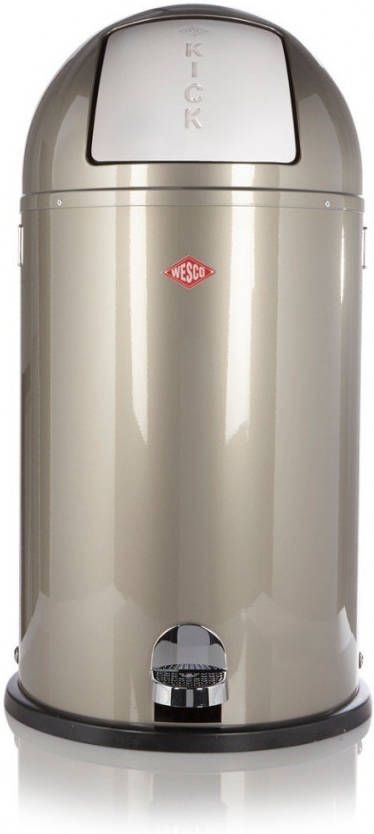 Wesco Kickboy Prullenbak 40 Liter Zilver