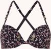 Marlies Dekkers night fever push up bh | wired padded black pink leopard online kopen