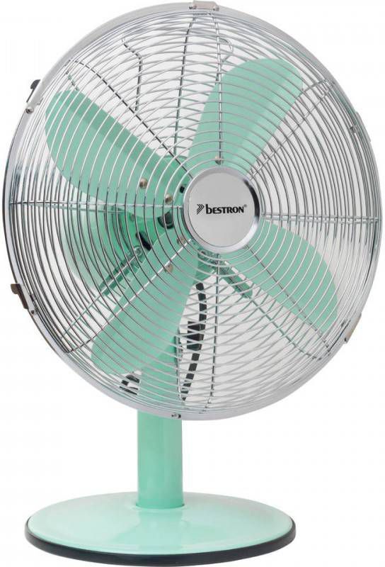 bestron Tafelventilator Summer Breeze met draaifunctie in retrostijl, hoogte 43 cm, ø 35 cm, 35 w, mint
