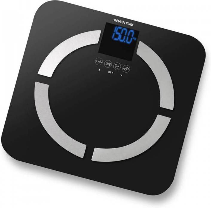 Inventum Personenweegschaal Pw720zw 150 Kg Glas Zwart