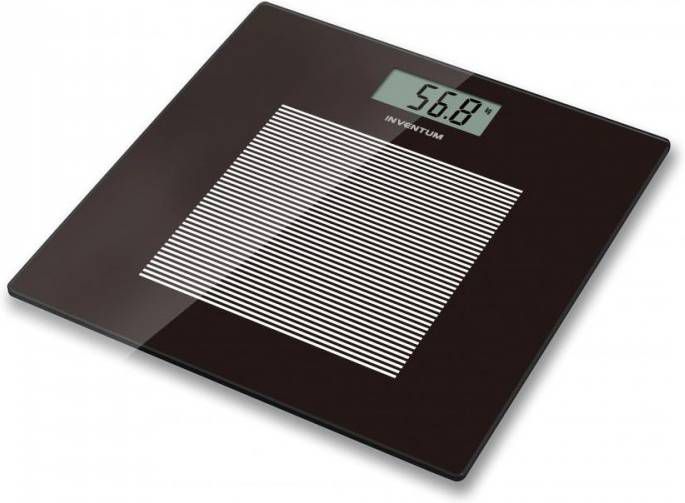 Inventum Personenweegschaal zwart glas 180 kg PW405ZW