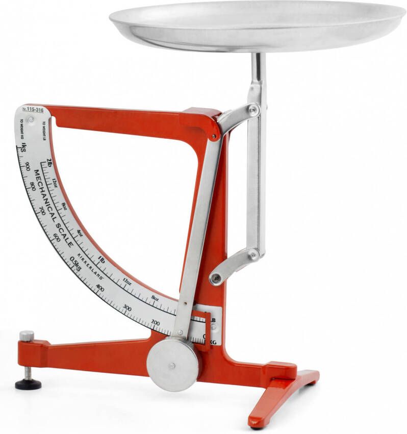 Kikkerland Keukenweegschaal 20 X 25, 5 X 15 Cm Staal Rood