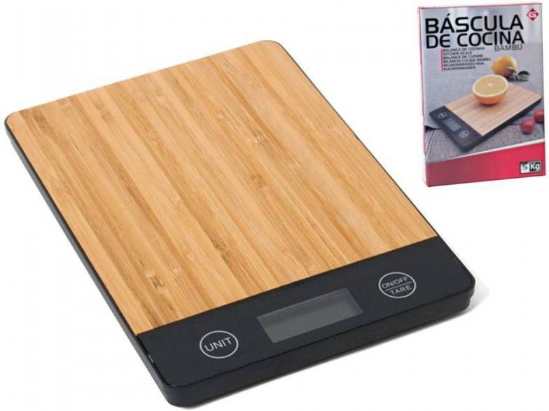 Orange85 Keukenweegschaal Digitaal Tot 5kg 2x15x22 Cm Bamboe