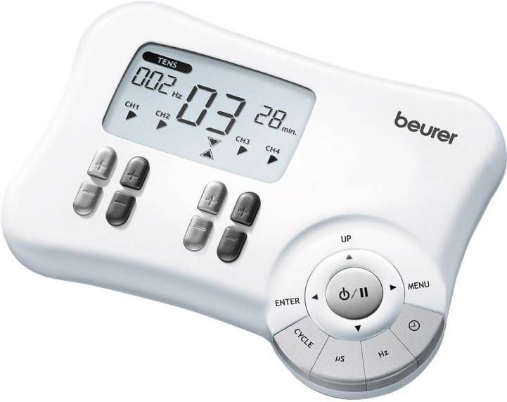 BEURER EMS apparaat EM 80 digitaal EMS/TENS apparaat 3 in 1 apparaat voor pijnbestrijdingstherapie, spierversterking en massage(set )