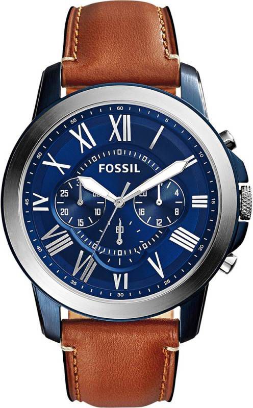Fossil horloge FS5151 Grant Zilver, blauw
