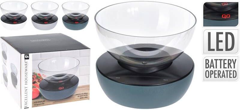 Excellent Houseware Keukenweegschaal Met Mengkom