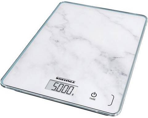 Soehnle Keukenweegschaal Page Compact 300 Marble Draagvermogen 5 kg, 1 g nauwkeurige opsplitsing