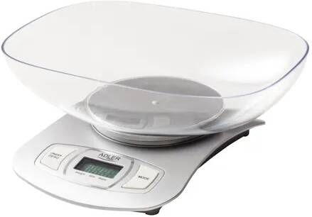 Adler Ad 3137s Keukenweegschaal Inclusief Glazen Kom Zilver